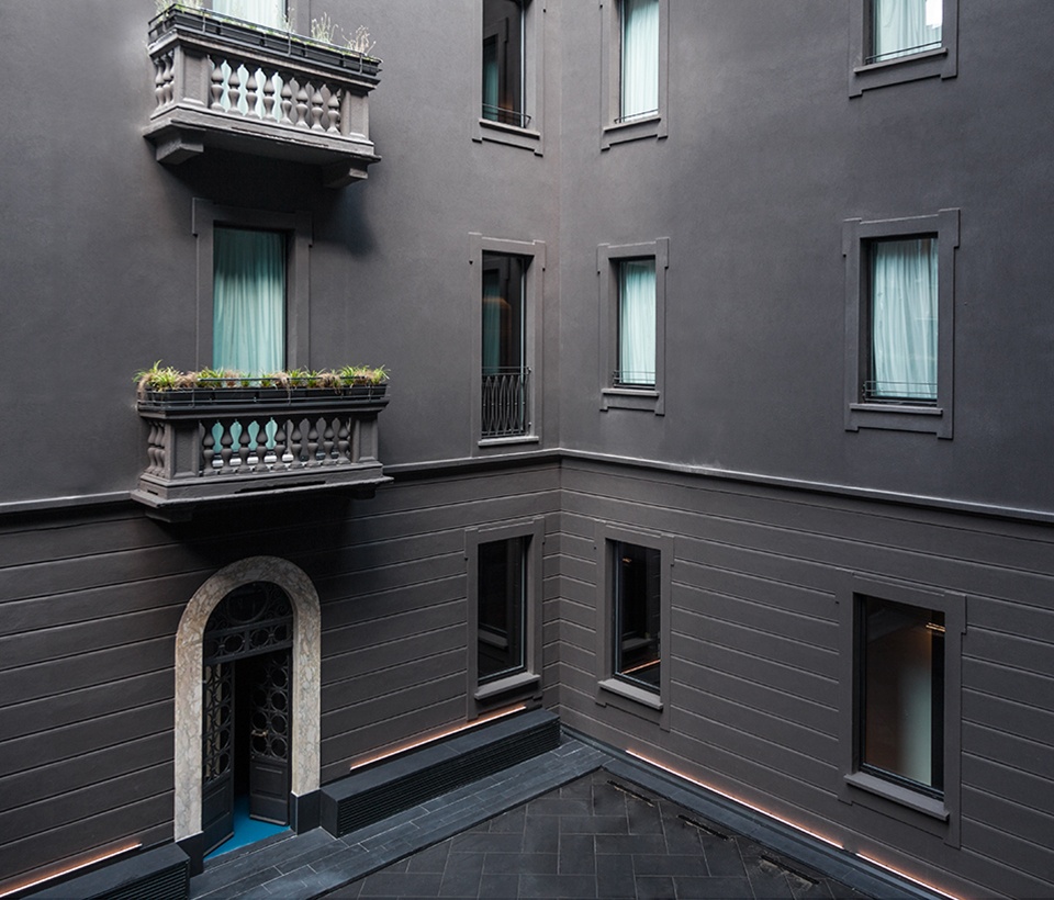 Senato Hotel Milano : chambres donnant sur la cour intérieur